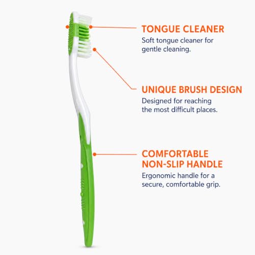 Adult Toothbrushes 6 Pack, Manual Toothbrush Value Pack with - Product Imagery