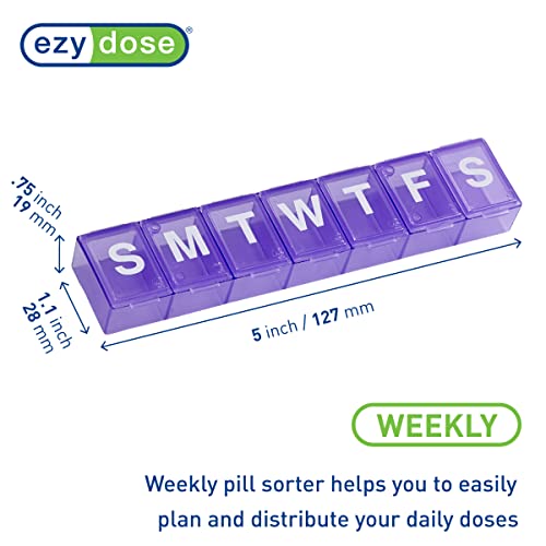 EZY DOSE 7-Day AM/PM Push Button Pill Case and 7-Day Pill - Product Imagery