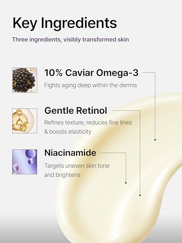 Caviar Glow Smoothing Serum, korean Retinol Serum for Anti Aging - Product Imagery