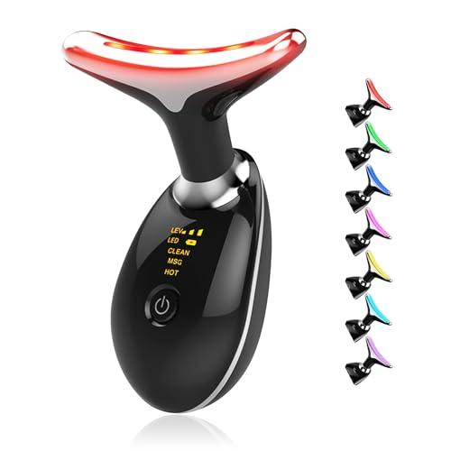 Face Massager with Led Light: 7-Color Facial Device - Neck - Product Imagery