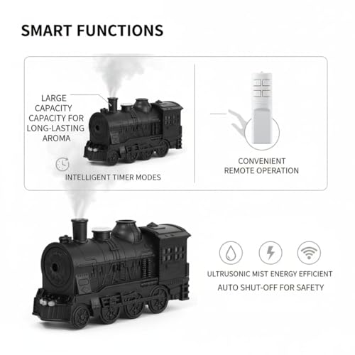 Vintage Steam Train Essential Oil Diffuser 300ml Aroma - Product Imagery