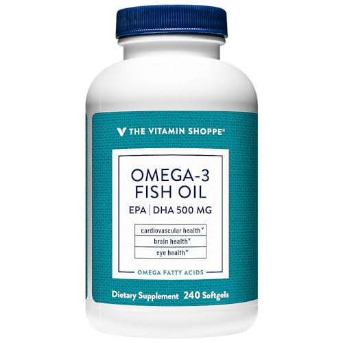 The Vitamin Shoppe Brand Omega 3 Fish Oil 1000 MG, Unflavored, - Product Imagery