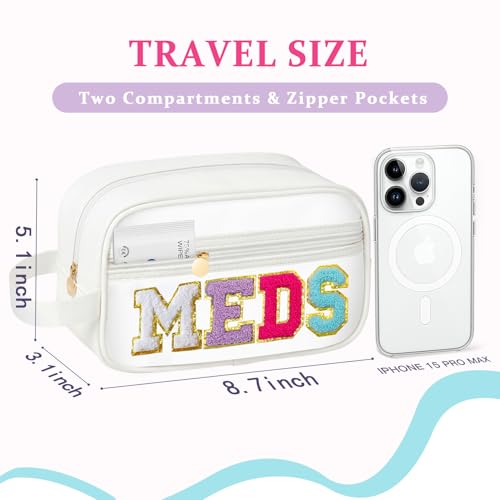 COSHAYSOO Clear MEDS Bag Travel Medicine Zipper Pouch Small - Product Imagery