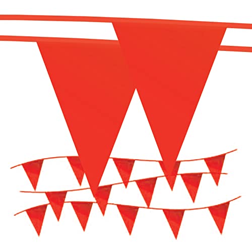 Electro Tape Pennant Banner Flags - OSHA 500lb Rated Safety Rooftop Flagging Barrier Traffic Party & Events - 105ft Stra