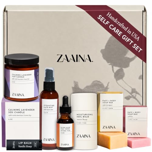 ZAAINA Spa Gift Set for Her - Relaxation Spa Kit for Women, Holiday Spa Gift Basket, Pampering At Home Bath and Body Sel