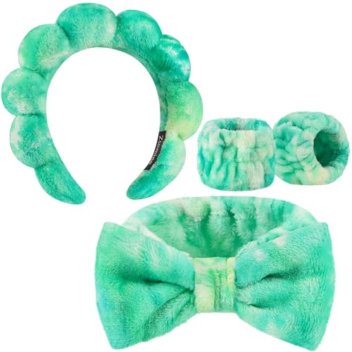 Ztomine Headbands for Women - Spa Headband and Wristband Set - - Product Imagery