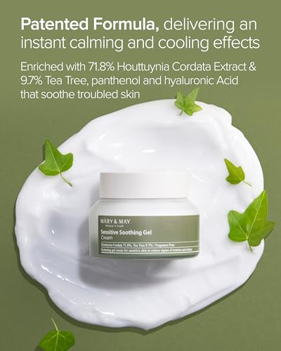Mary&May Heartleaf Tea Tree Cooling Gel Cream, 2.46 oz - Product Imagery