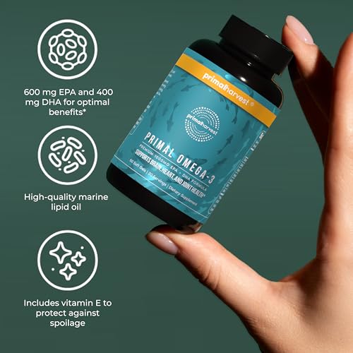 Primal Harvest Omega-3 - Daily Supplement, Gluten, Dairy & Soy - Product Imagery