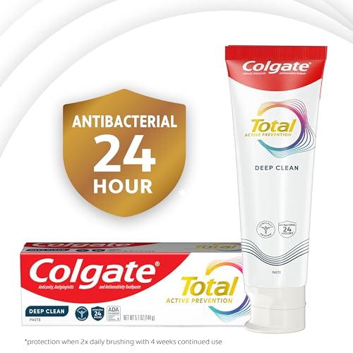 Colgate Total Deep Clean Toothpaste, Mint, 3 Pack, 5.1 oz - Product Imagery