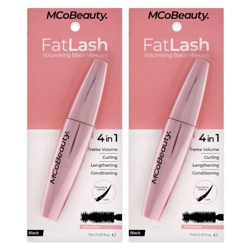 FatLash Volumising Mascara - Black by MCoBeauty for Women - 0.37 oz Mascara - Pack of 2 – Black