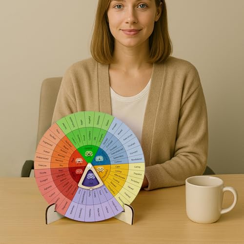 Feelings Wheel Therapy Office Desk Decor - Large Mental Health - Product Imagery