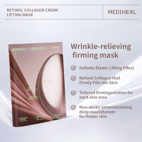 MEDIHEAL Retinol Collagen Cream Lifting Mask (4 Counts) - Product Imagery