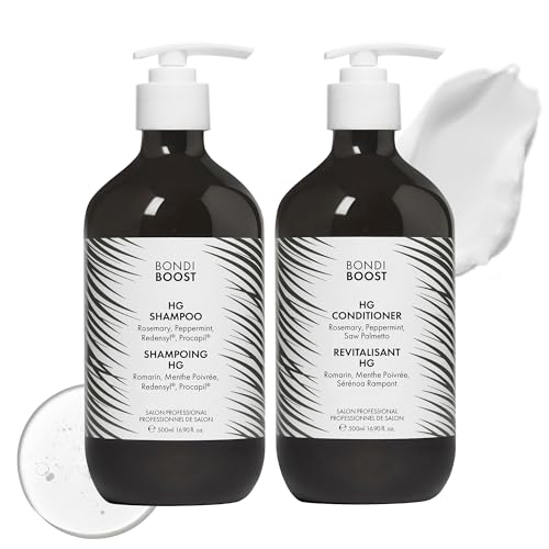 BONDIBOOST HG Anti-Thinning Shampoo & Conditioner Set, 16.9 fl oz Each – Paraben Free, Peppermint, Double Pack