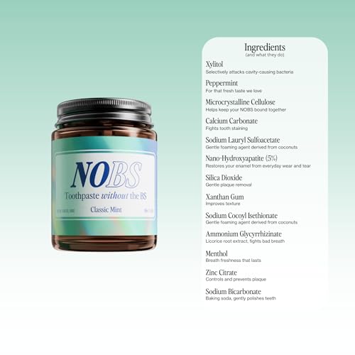 NOBS (No Bad Stuff) Toothpaste Tablets - Nano Hydroxyapatite, - Product Imagery