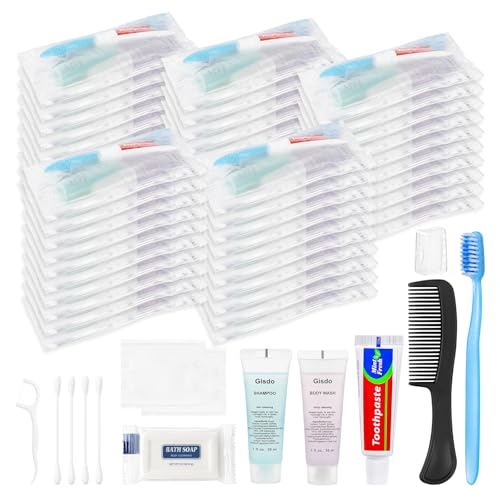 20 Sets Disposable Travel Toiletry Kit Bulk Personal Hygiene - Gisdo Official Imagery - 1