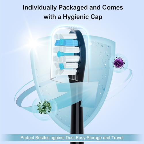 Replacement Toothbrush Heads 10 Pack Compatible with AquaSonic - Product Imagery