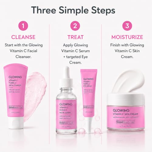 Global Beauty Care Glowing Vitamin C Skin Care Routine Bundle Kit - Product Imagery