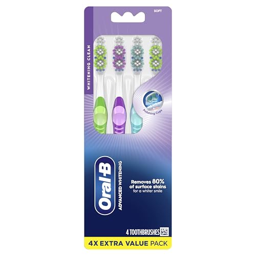 Oral-B 3D White Manual Toothbrush, 4-Pack, Stain Eraser, Soft - Product Imagery