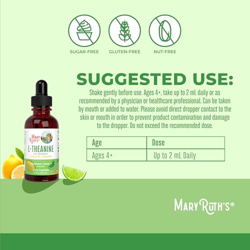 MaryRuth's L-Theanine Liquid Drops, Lemon Lime, 2 oz - Product Imagery
