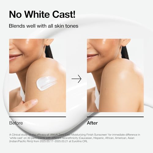 Anua Zero-Cast Moisturizing Sunscreen SPF 50, 1.69 fl oz - Product Imagery