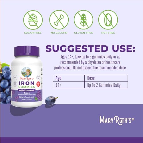 MaryRuth's Iron Gummies for 14+ with Vitamin C for Absorption | - Product Imagery