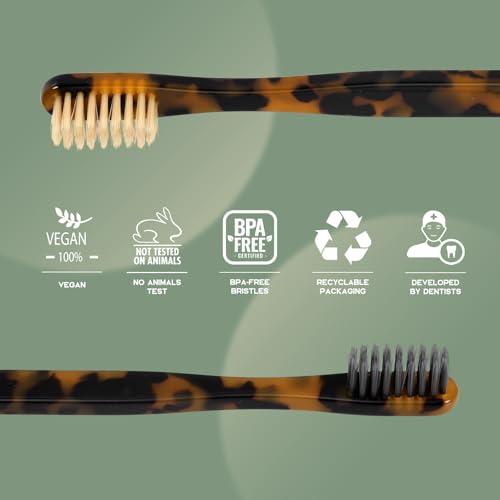 Isshah Plant-Based Cellulose Acetate Toothbrushes - 8 Pack - - Product Imagery