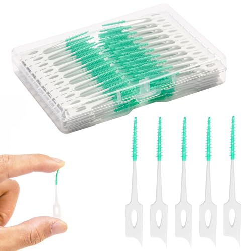Dental Floss Picks, 200 Count, Soft Rubber Brush Head, - Product Imagery
