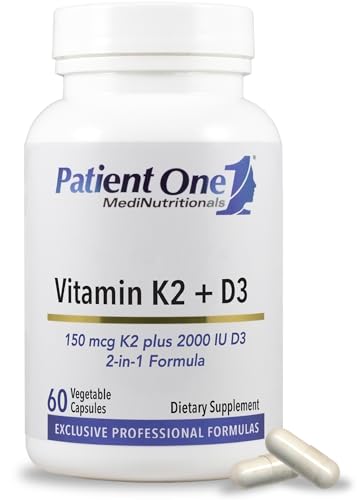 Patient One Vitamin K2 MK-7 (150 mcg) + D3 (2000 IU) | 60 - Product Imagery