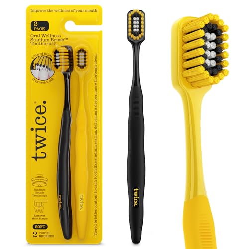 TWICE Soft Stadium Bristle Toothbrush – Innovative 3-Tier Soft - Product Imagery