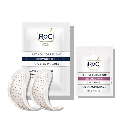 RoC Retinol Correxion Forehead Wrinkle Patches, Hyaluronic Acid, 6 Patches – Paraben Free, Phthalate Free, Unscented