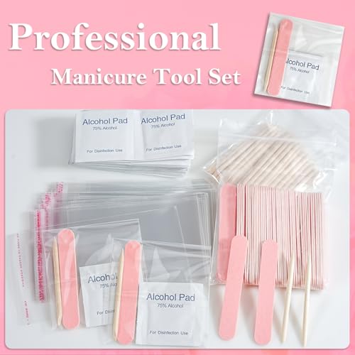 50 Set Disposable Press on Nail Tool Kit, Including 50pcs Nail - Product Imagery
