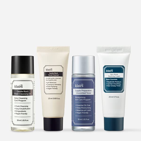 DearKlairs Skincare Travel Trial Kit Korean Mini Set for All - Product Imagery