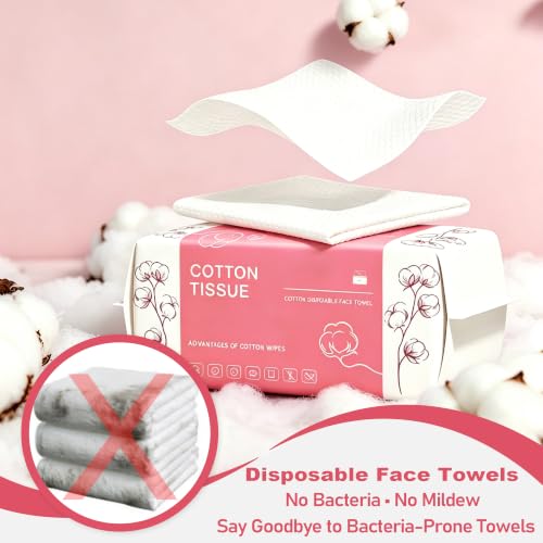 100 Count Disposable Face Towel, Dual-Textured Facial Wash Cloth - Product Imagery