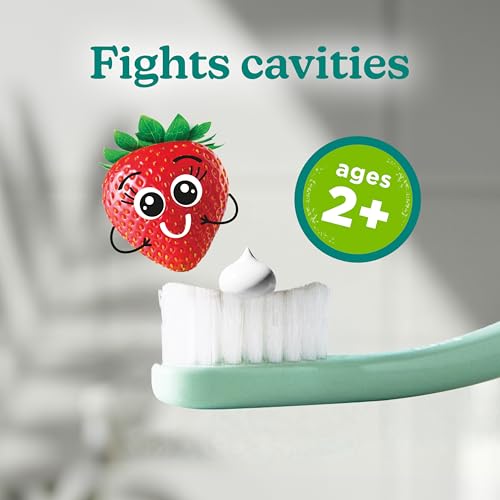 Tom's of Maine Natural Kids Fluoride Toothpaste, Strawberry, 3 - Product Imagery