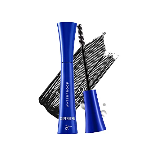 IT Cosmetics Superhero Volumizing Waterproof Black Mascara with Biotin – Black