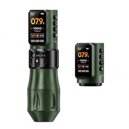 OFEYLE Wireless Tattoo Pen Machine, 2PCS 1600mAh Batteries Tattoo Gun for Artists – Green