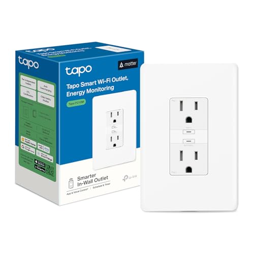 Tapo Smart Plug Wi Fi in Wall Outlet P210M Matter Compatible - Premium Selection Official Imagery - 1