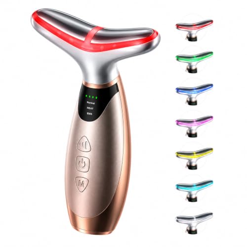 pedete 7 Colors Red Light Therapy for Face and Neck, Face Massager Tool
