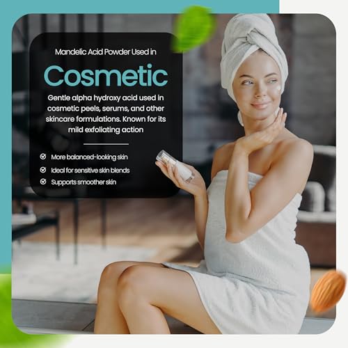 Mandelic Acid Powder 99.9% Purity, Cosmetic Grade DIY Skincare - Product Imagery