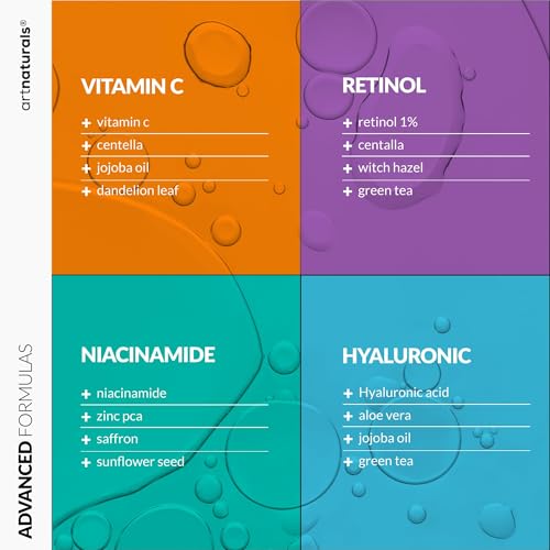 ArtNaturals Vitamin C Skincare Serum Set, 4 Piece - Product Imagery
