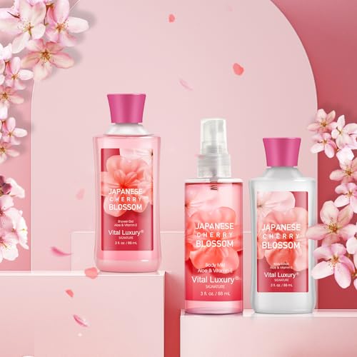 Self Care Gift Set for Women - 3PC Japanese Cherry Blossom Spa - Product Imagery