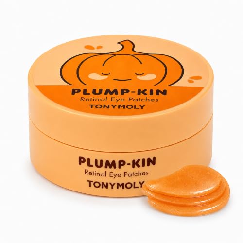 TONYMOLY Plump-kin Pumpkin Retinol Under Eye Patch, Dark Circles, 30 Pairs – Paraben Free, Pumpkin