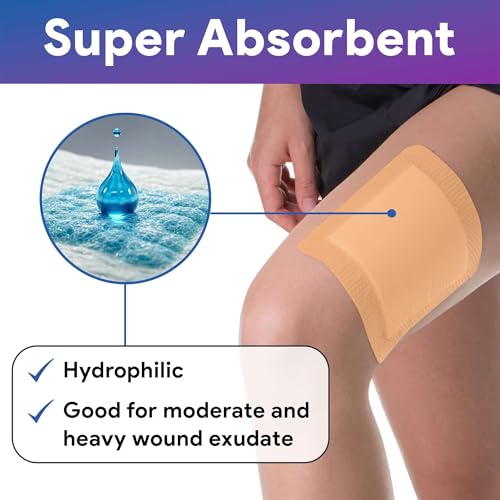Silicone Foam Dressings 9"x9" - 10 Bordered Silicone Bandages - Product Imagery