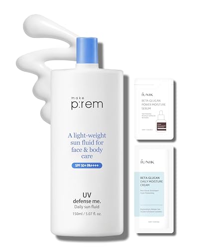 MAKEP:REM MAKEPREM Defense Me Daily Vegan Sun Fluid Non-greasy Calming Hydrating SPF 50+PA++++ Sunblock Reef-safe UV Bro