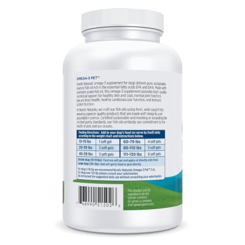 Nordic Naturals Omega-3 Fish Oil for Dogs with EPA + DHA - 180 - Product Imagery