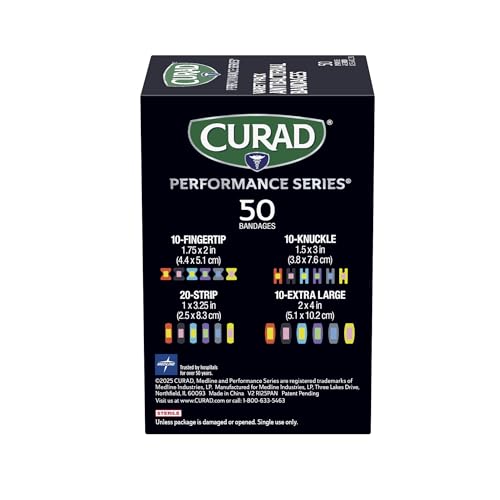CURAD Performance Series Antibacterial Bandages, Extreme Hold - Product Imagery