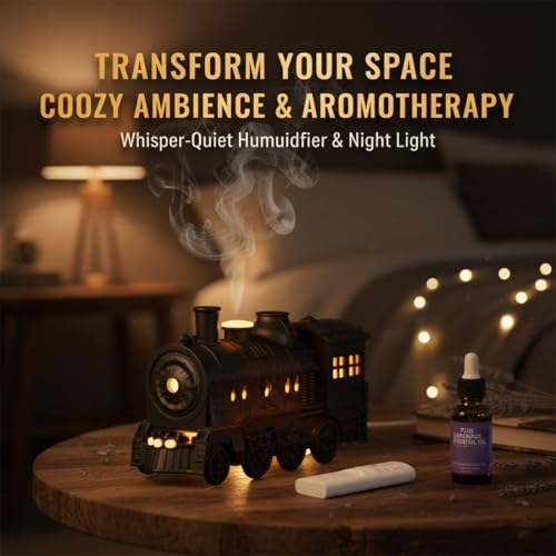 Vintage Steam Train Essential Oil Diffuser 300ml Aroma - Product Imagery