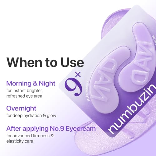 numbuzin No.9 Eye Patches, NAD+ Collagen Jelly Eye Masks with - Product Imagery