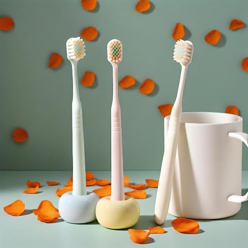 Ultra-Soft Toothbrushes, Thin Wide Head, 3-Layer Tapered - Product Imagery