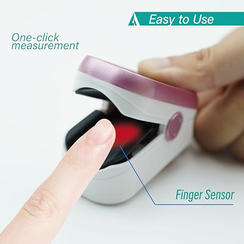 Pulse Oximeter Fingertip, Pulse Oximeter and Oxygen Monitor with - Product Imagery